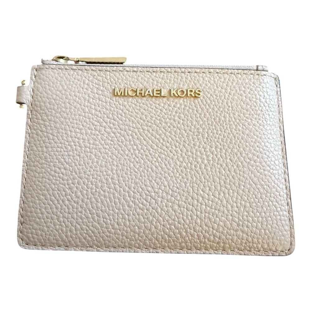 Michael Kors Card Case Leather Zip ID Wallet Light Pink